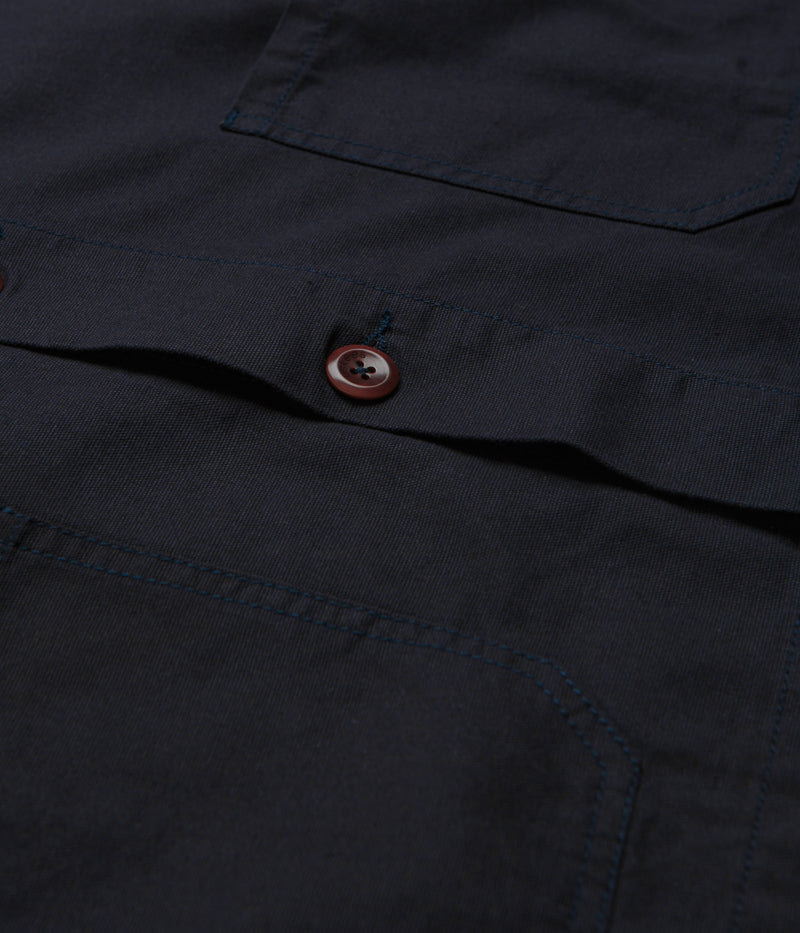 Uskees 3001 Buttoned Overshirt in Midnight Blue