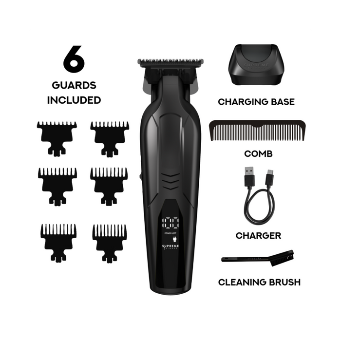 Supreme Trimmer VADER Lite Trimmer with Guards, Charging Base and Grooming Accessories