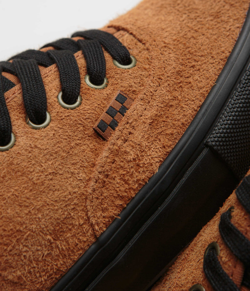Vans Skate Authentic Shoes in Hairy Suede Black and Rust