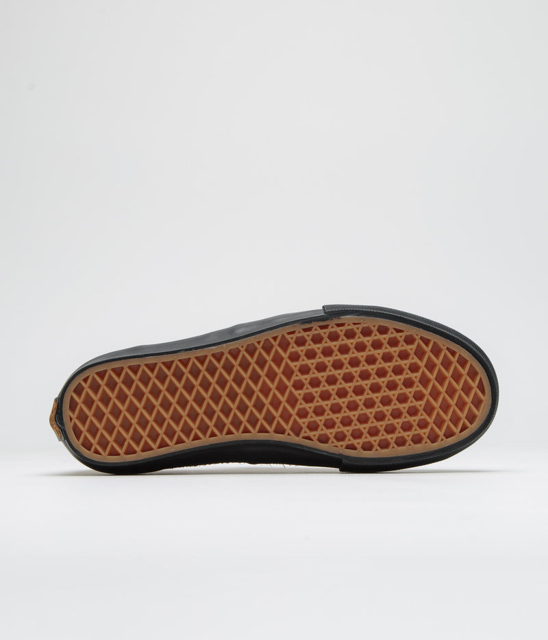 Vans Skate Authentic Shoes in Hairy Suede Black and Rust