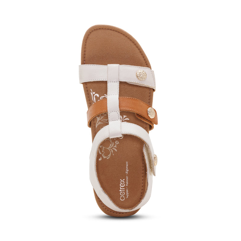 Veronica Arch Support Sandal #color_tan white multi