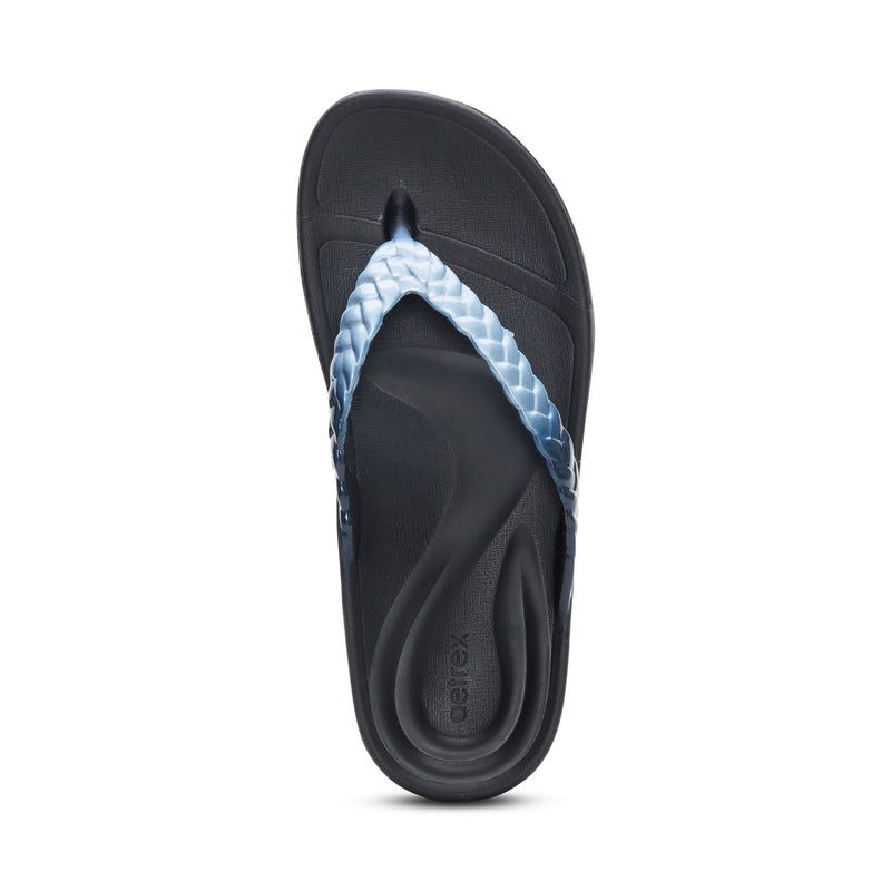 Vicki Braided Thong Sandal #color_blue ombre gloss