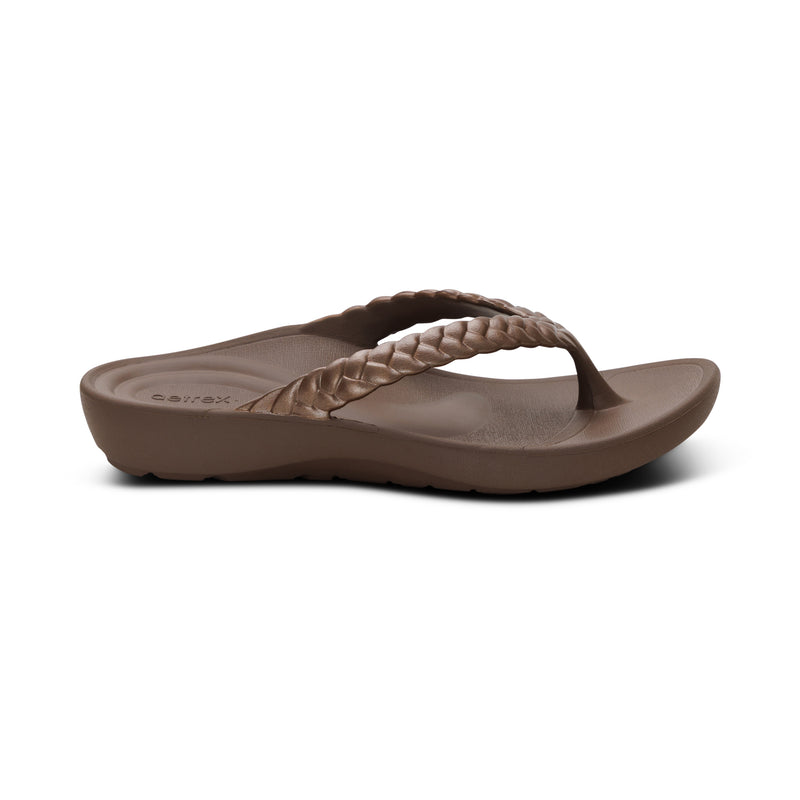 Vicki Braided Thong Sandal #color_bronze gloss