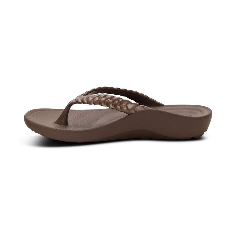 Vicki Braided Thong Sandal #color_bronze gloss