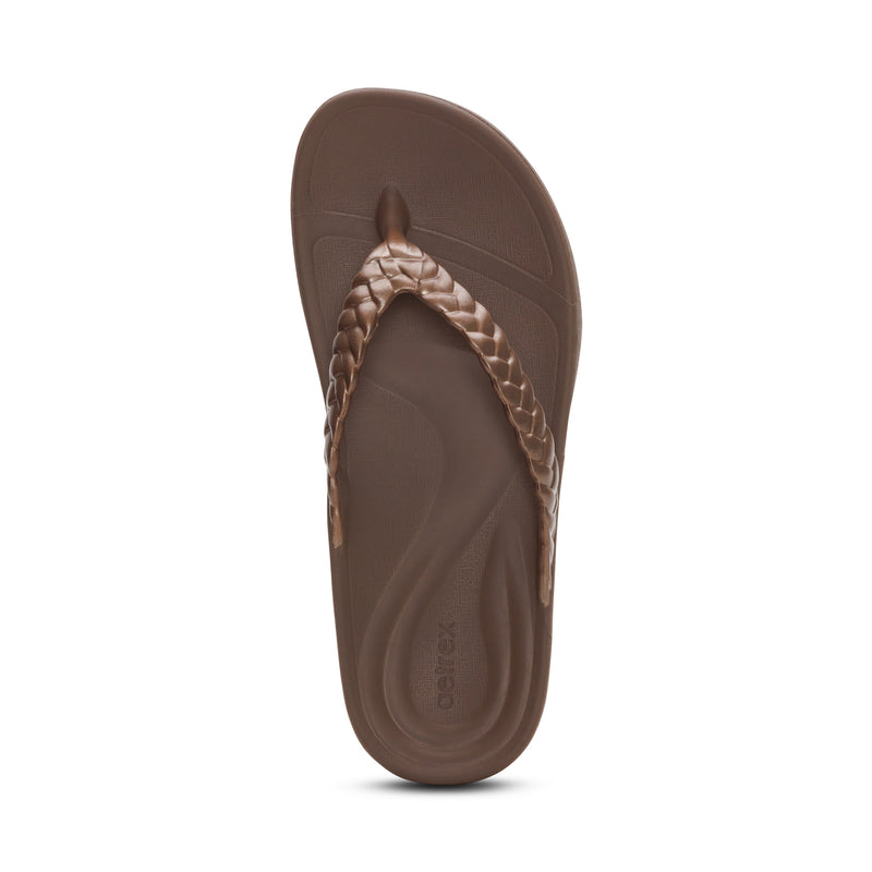 Vicki Braided Thong Sandal #color_bronze gloss
