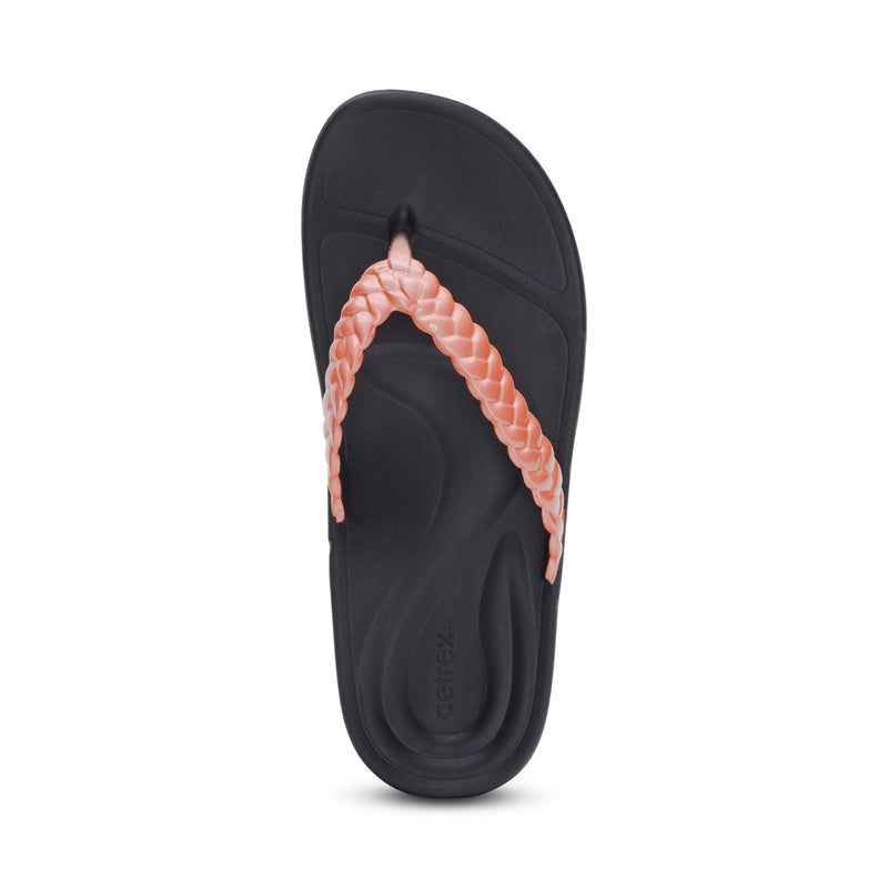 Vicki Braided Thong Sandal #color_coral gloss