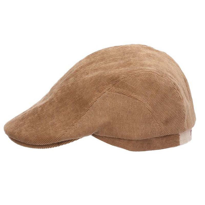 Waldo Corduroy Ivy Cap with Print Lining - Stetson Hat Flat Cap Stetson Hats STW370 Taupe Medium