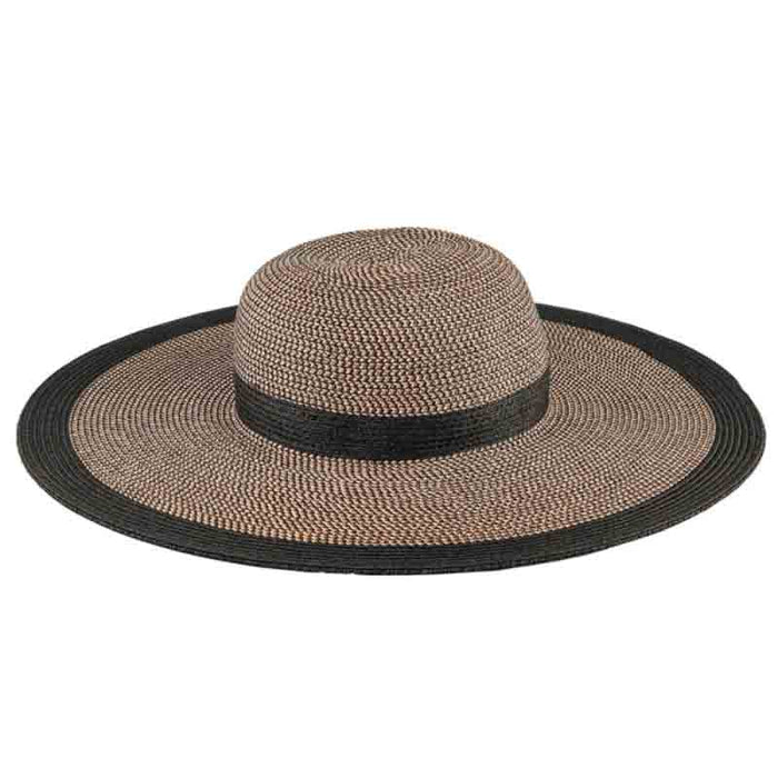 Water Repellent Black Tweed Straw Wide Brim Sun Hat - San Diego Hat Wide Brim Sun Hat San Diego Hat Company UBL6825OSNBK Black Tweed OS (23 3/8")