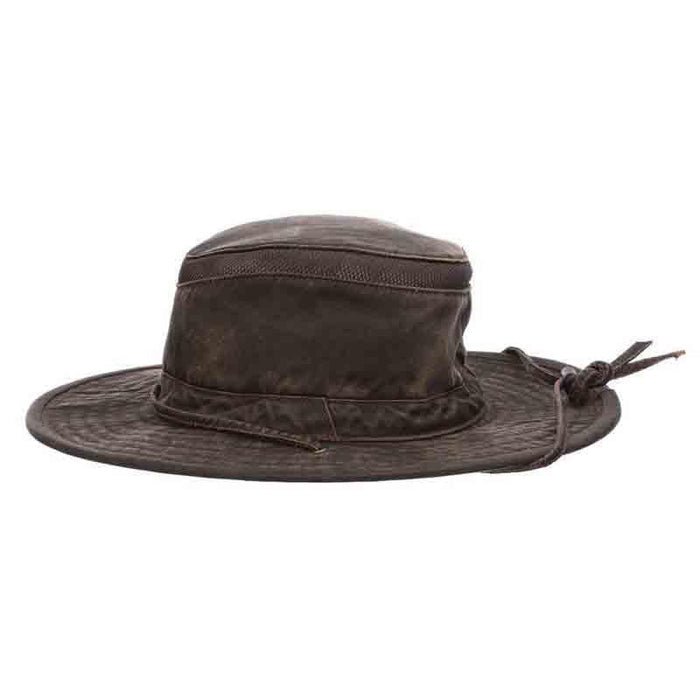 Weathered Cotton Aussie with Chin Cord  - DPC Global Hats Bucket Hat Dorfman Hat Co.