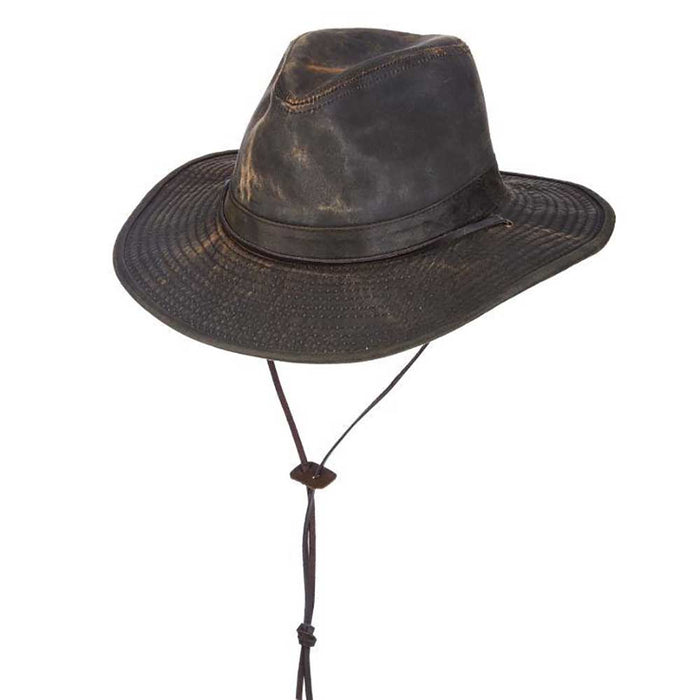 Weathered Cotton Safari Hat with Chin Strap - DPC Headwear Safari Hat Dorfman Hat Co.