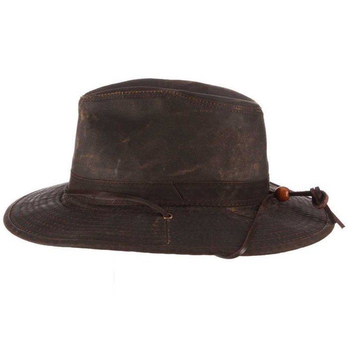 Weathered Cotton Safari Hat with Chin Strap - DPC Headwear Safari Hat Dorfman Hat Co.