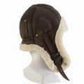 Weathered Cotton Trooper Hat with Berber Lining - DPC Hats Trapper Hat Dorfman Hat Co. MW304-BRN1 Brown S/M