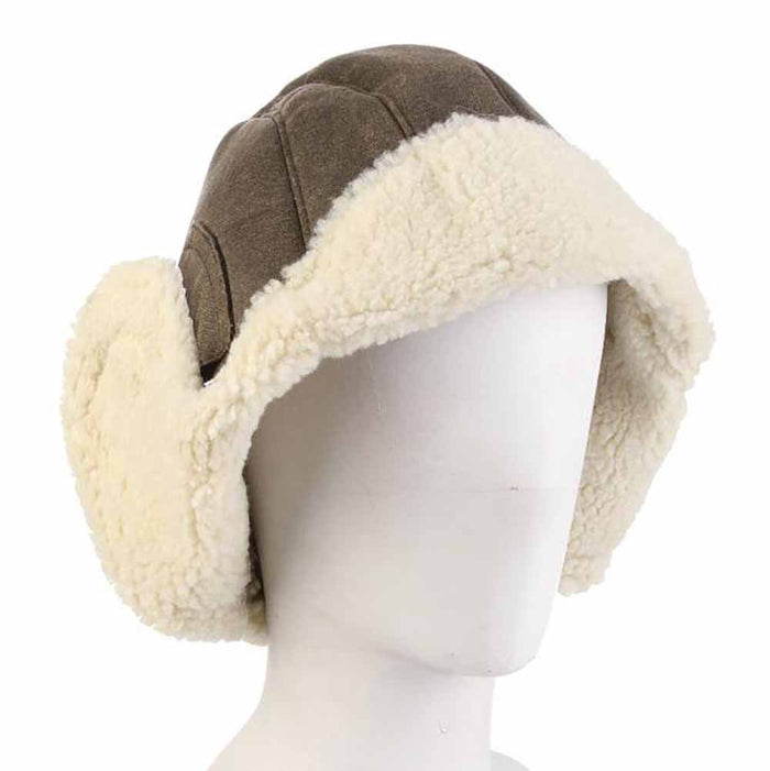 Weathered Cotton Trooper Hat with Berber Lining - DPC Hats Trapper Hat Dorfman Hat Co.