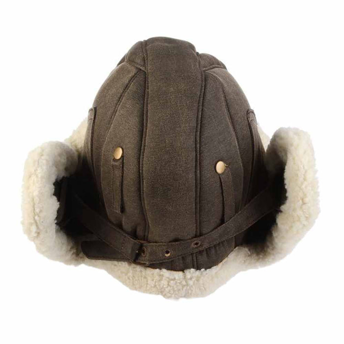 Weathered Cotton Trooper Hat with Berber Lining - DPC Hats Trapper Hat Dorfman Hat Co.