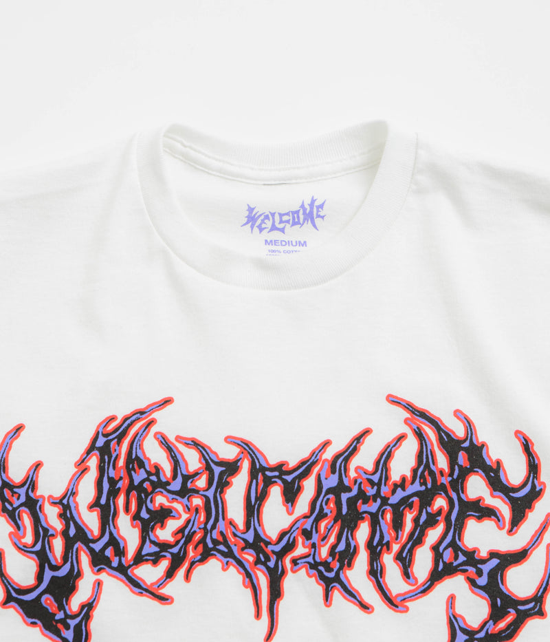 Welcome Fang T-Shirt in White and Purple / Red