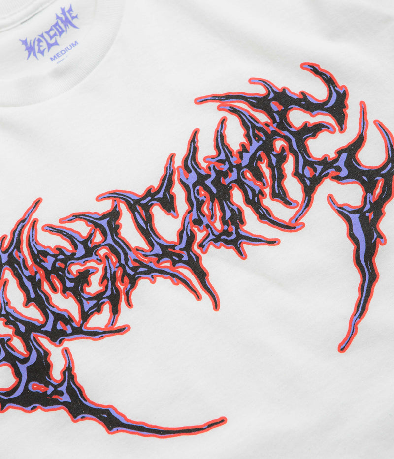 Welcome Fang T-Shirt in White and Purple / Red