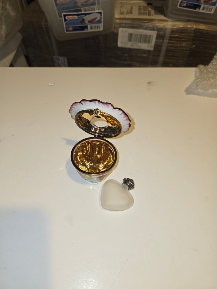 White and Pink Flower Perfume Limoges Box