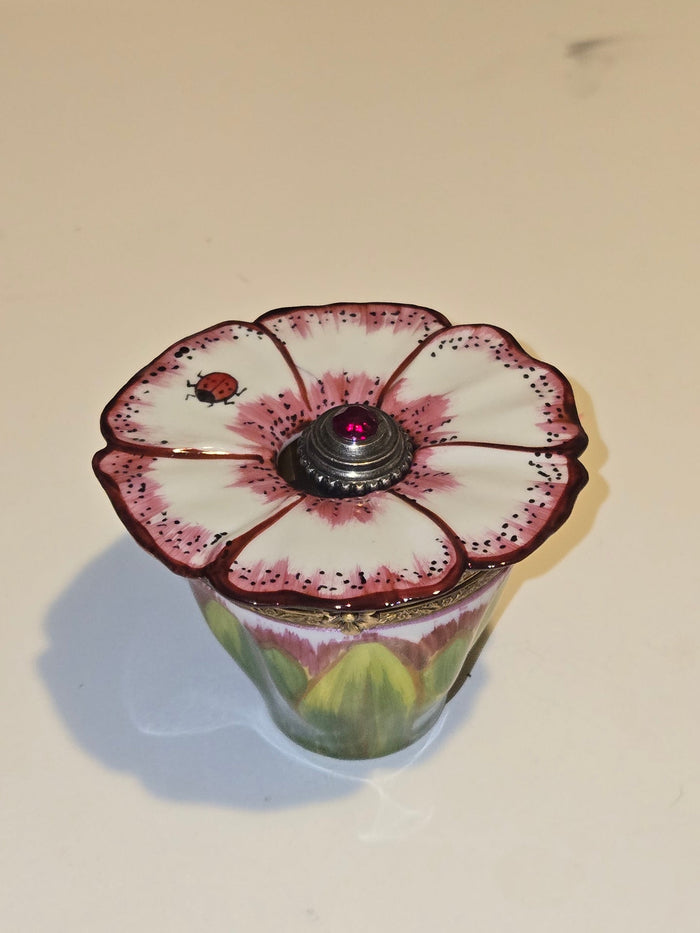 White and Pink Flower Perfume Limoges Box