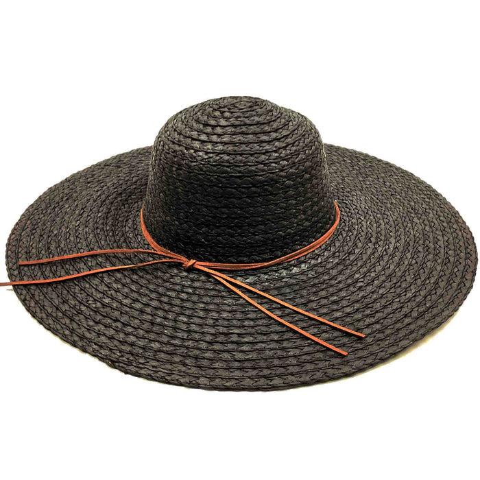 Wide Brim Braided Floppy Beach Hat for Large Heads - Fadivo Hats Wide Brim Sun Hat Fadivo New York CH4510-BLK Black Large (58.5 cm)