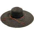 Wide Brim Braided Floppy Beach Hat for Large Heads - Fadivo Hats Wide Brim Sun Hat Fadivo New York CH4510-BLK Black Large (58.5 cm)