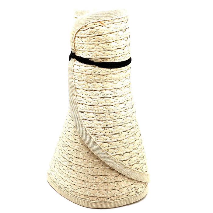 Wide Brim Braided Wrap Around  Sun Visor - Fadivo Hats Visor Cap Fadivo New York CH4505-NAT Natural OS (55-59 cm)