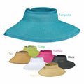 Wide Brim Roll-Up Sun Visor for Small Heads - DPC Hats Visor Cap Dorfman Hat Co. V217 Black XS (52-56 cm)