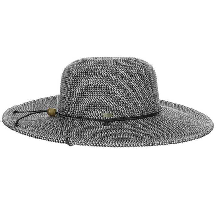 Wide Brim Straw Sun Hat with Chin Strap - Scala Hats Wide Brim Sun Hat Scala Hats