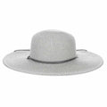 Wide Brim Straw Sun Hat with Chin Strap - Scala Hats Wide Brim Sun Hat Scala Hats LP46-LG Light Grey M/L (58 cm)