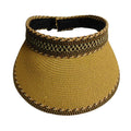 Wide Brim Tribal Pattern Roll-Up Sun Visor - Milani Hats Visor Cap Milani Hats JM1025NT Natural