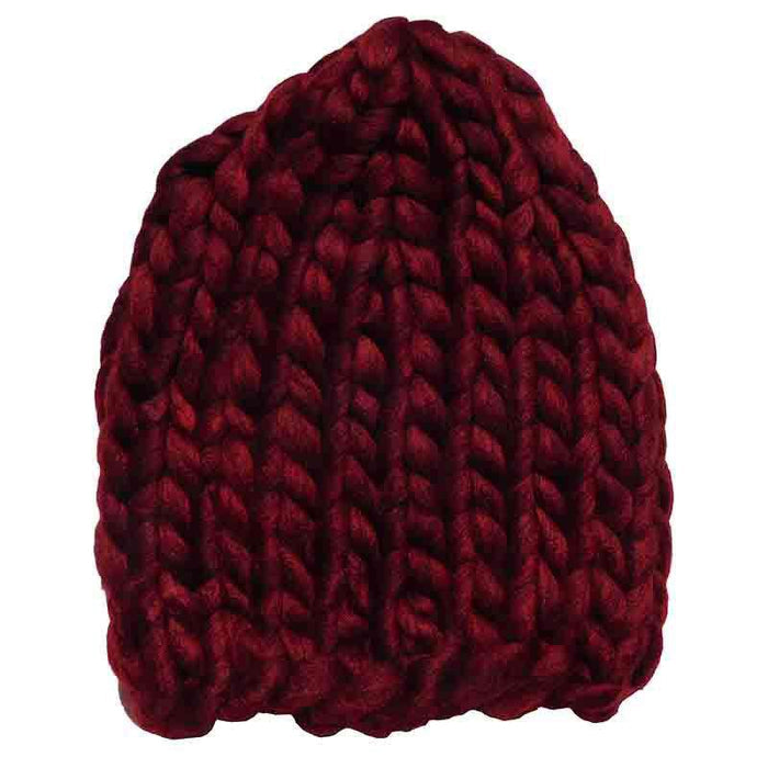 Women's Chunky Rib-Knit Beanie by JSA - Deep Red Beanie Jeanne Simmons Accessories