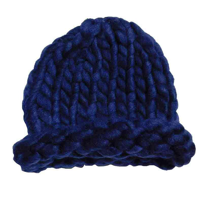 Women's Chunky Rib-Knit Beanie by JSA - Navy Beanie Jeanne Simmons Accessories js3945nv Navy