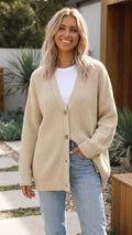 Women's Long Button Up Knit Cardigan