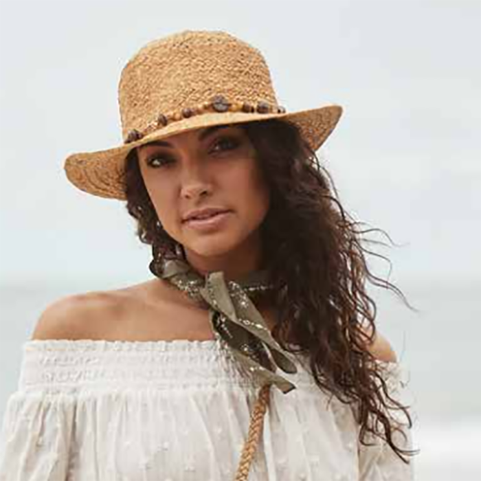 Women's Raffia Safari Pith Helmet Style Hat with Elephant Charm - Cappelli Straworld Pith Helmet Cappelli Straworld