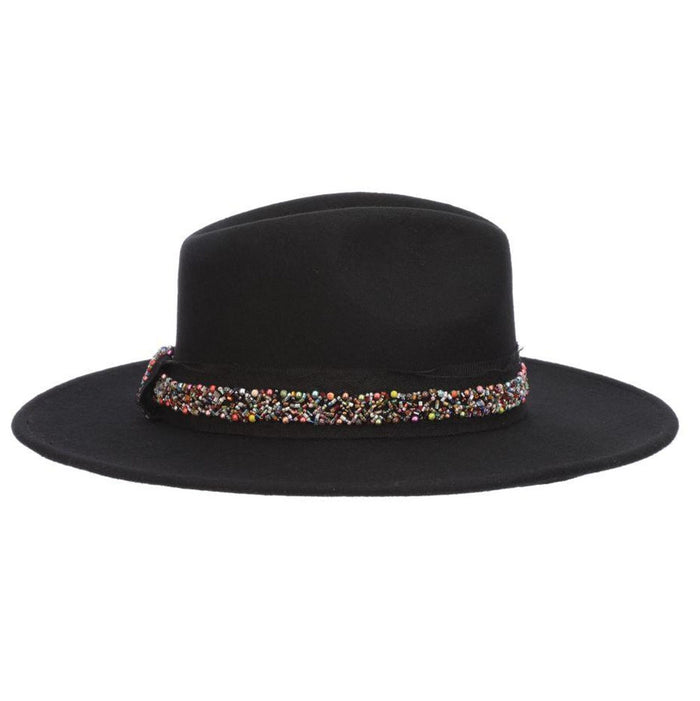 Wool Felt Safari Hat with Colorful Beaded Band - Scala Hat Safari Hat Scala Hats