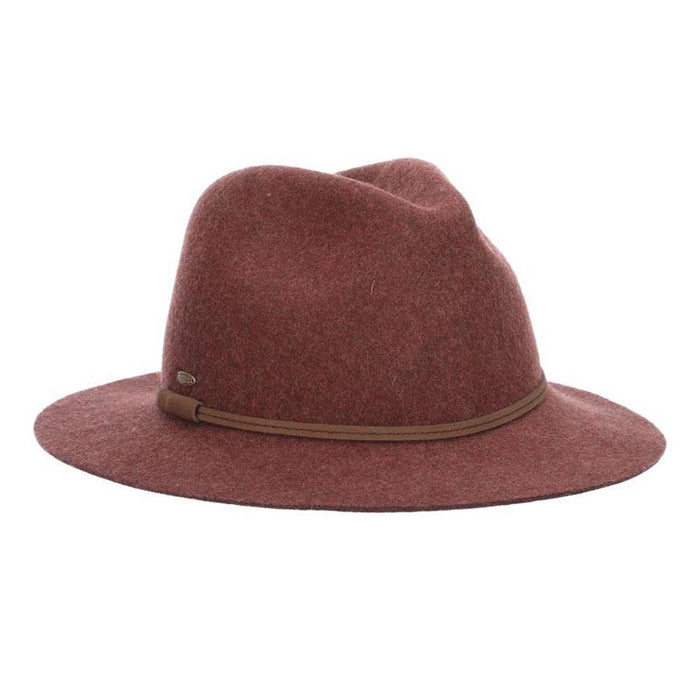 Wool Felt Women's Safari Hat with Raw Edge - Scala Hat Safari Hat Scala Hats LF267 Wine