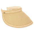Woven Trim Straw Clip On Sun Visor - Sun 'N' Sand Hats Visor Cap Sun N Sand Hats HH3063A Natural OS