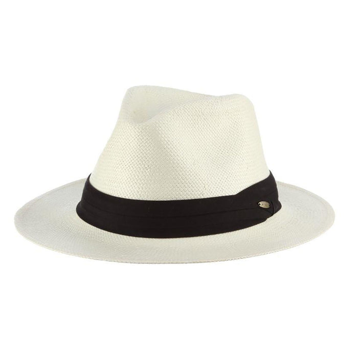 Woven White Toyo Panama Hat, up to 2XL - Scala Hats Panama Hat Scala Hats