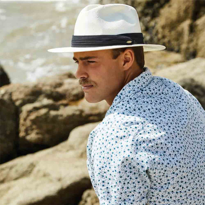 Woven White Toyo Panama Hat, up to 2XL - Scala Hats Panama Hat Scala Hats