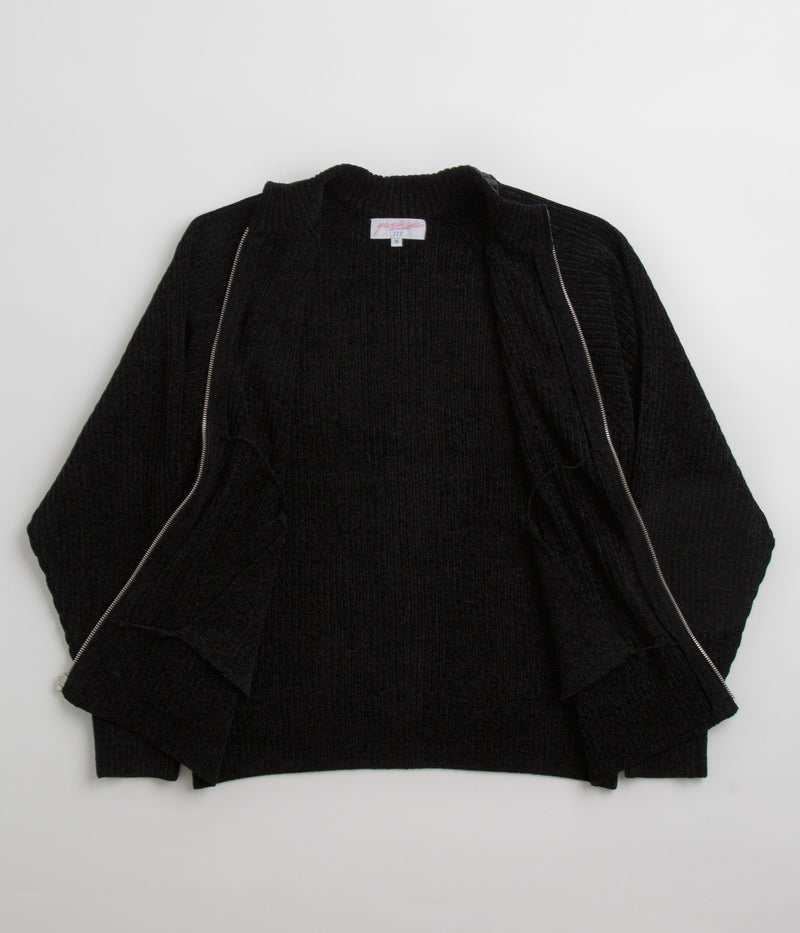 Yardsale Phantasy Chenille Full Zip Sweatshirt in Black