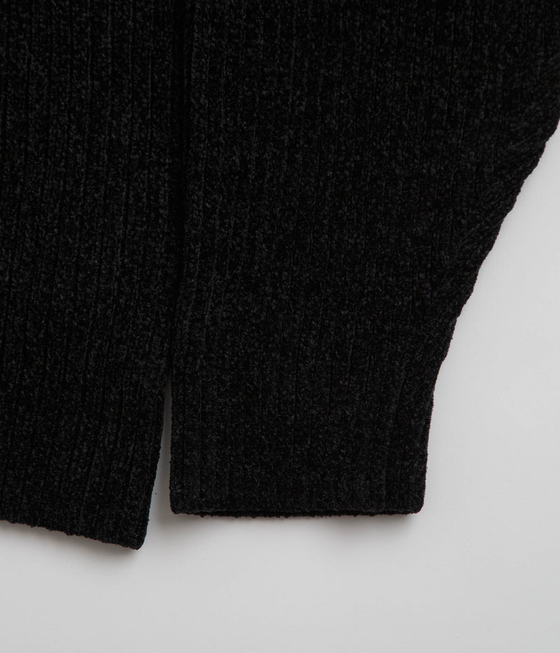 Yardsale Phantasy Chenille Full Zip Sweatshirt in Black