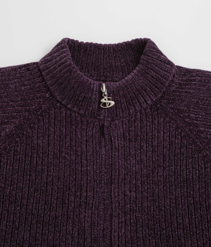 Yardsale Phantasy Chenille Full Zip Sweatshirt in Purple