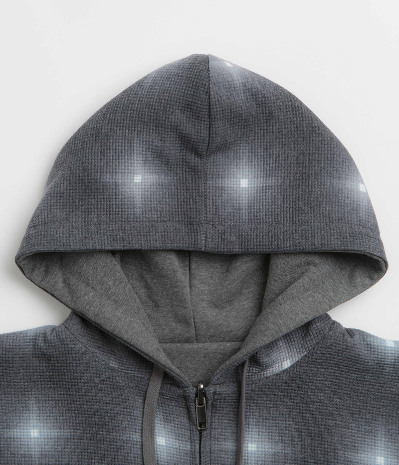 Yardsale Reversible Thermal Hoodie in Black and Charcoal